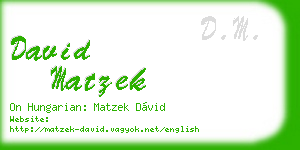 david matzek business card