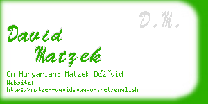 david matzek business card